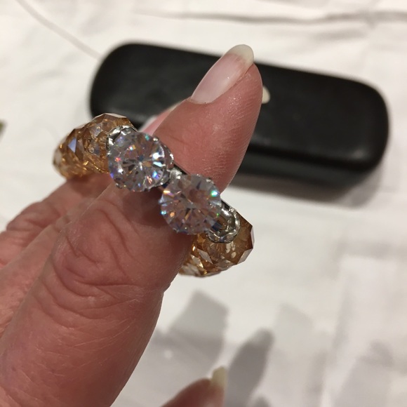 Bracelet glass stone with 2 large CZ S!!! - Picture 6 of 8